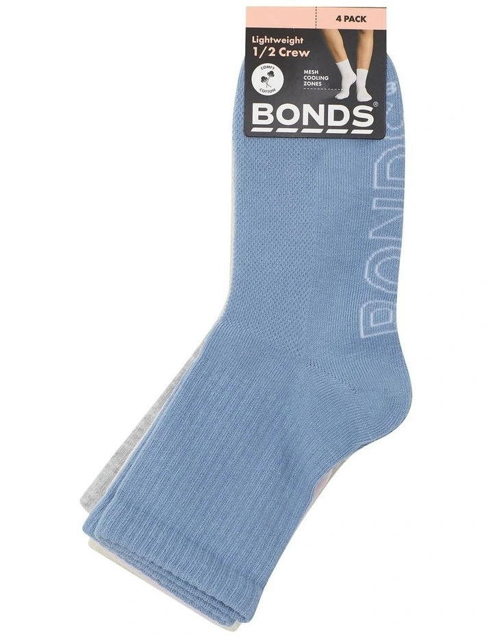 Logo Light 1/2 Crew Socks 4 Pack in Multi image 3