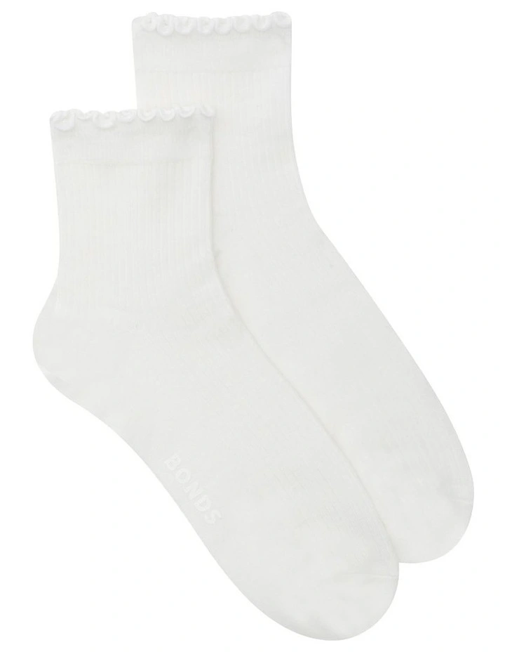 Frill Anklet Socks 2 Pack in Nu White image 1