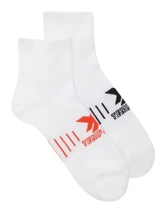 X-Temp Max Quarter Crew Socks 2 Pack in White