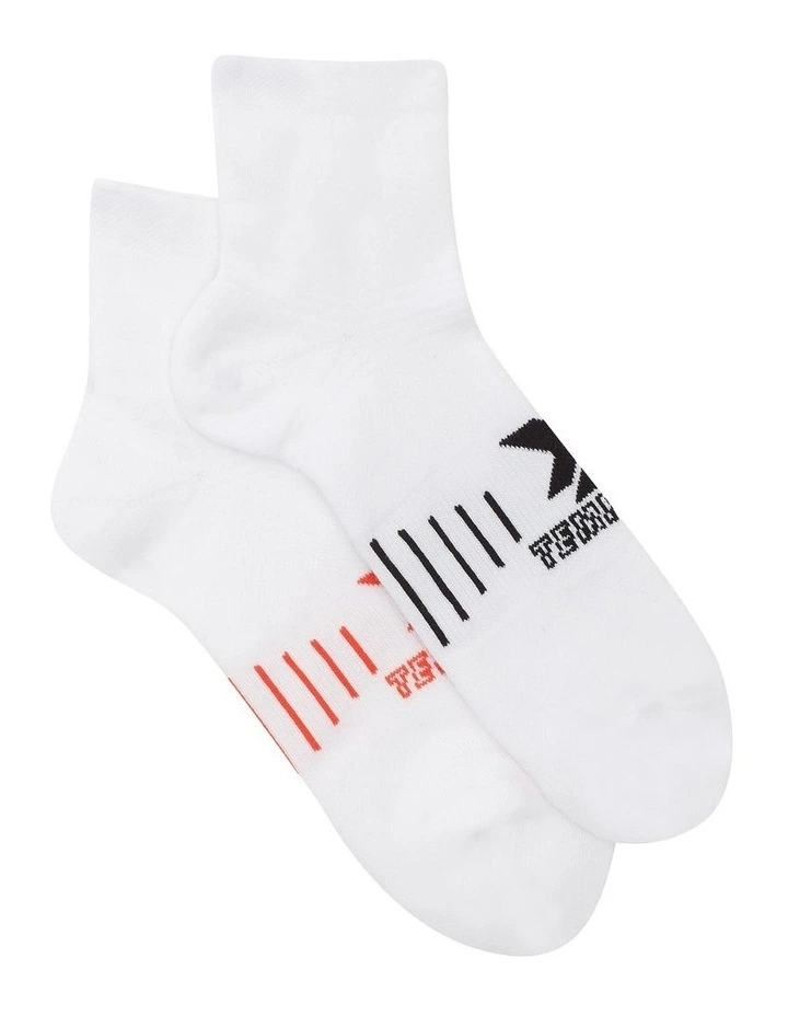 X-Temp Max Quarter Crew Socks 2 Pack in White image 2
