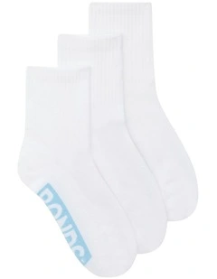 Womens Logo Cushioned 1/2 Crew 3 Pack in White