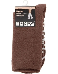 Womens Home Pillow Feet Socks 1 Pack in Chocolate Kiss