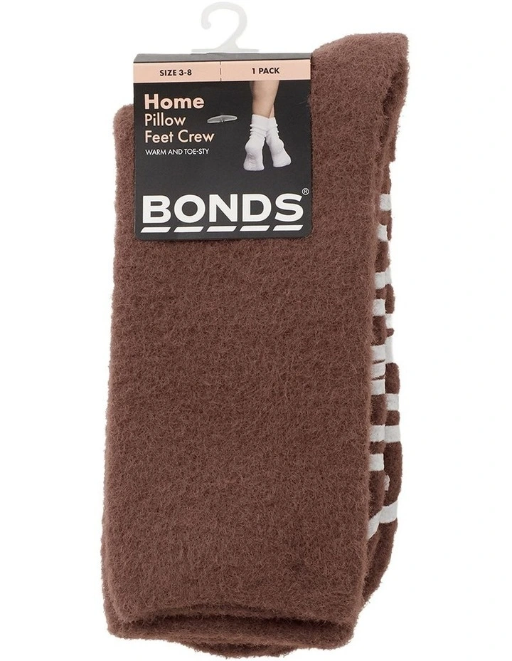 Womens Home Pillow Feet Socks 1 Pack in Chocolate Kiss image 1