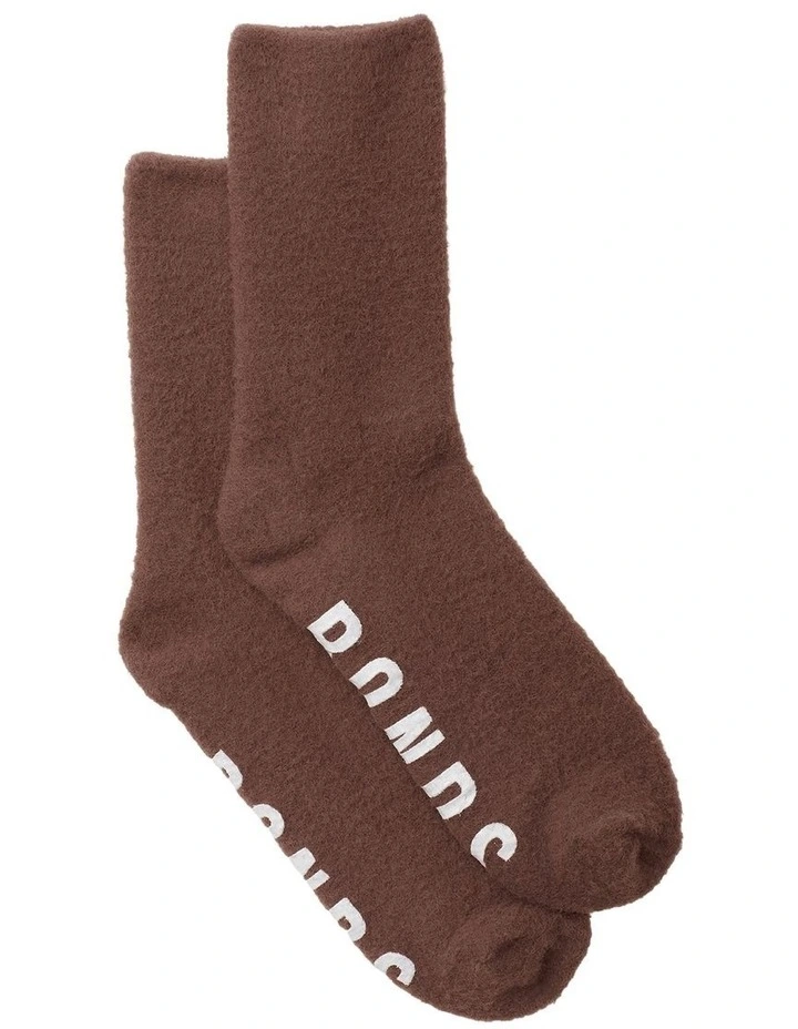 Womens Home Pillow Feet Socks 1 Pack in Chocolate Kiss image 2
