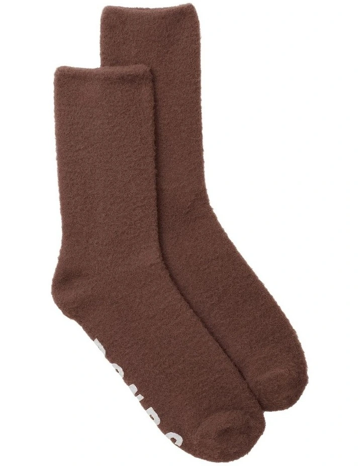 Womens Home Pillow Feet Socks 1 Pack in Chocolate Kiss image 3