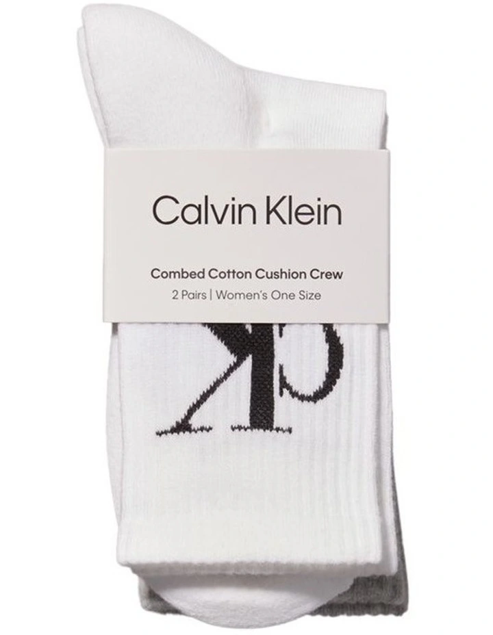 Monogram Women's Cushion Crew of 2 Pack in Multi image 2