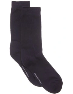 2 Pack Cotton Comfort Crew Socks in Black