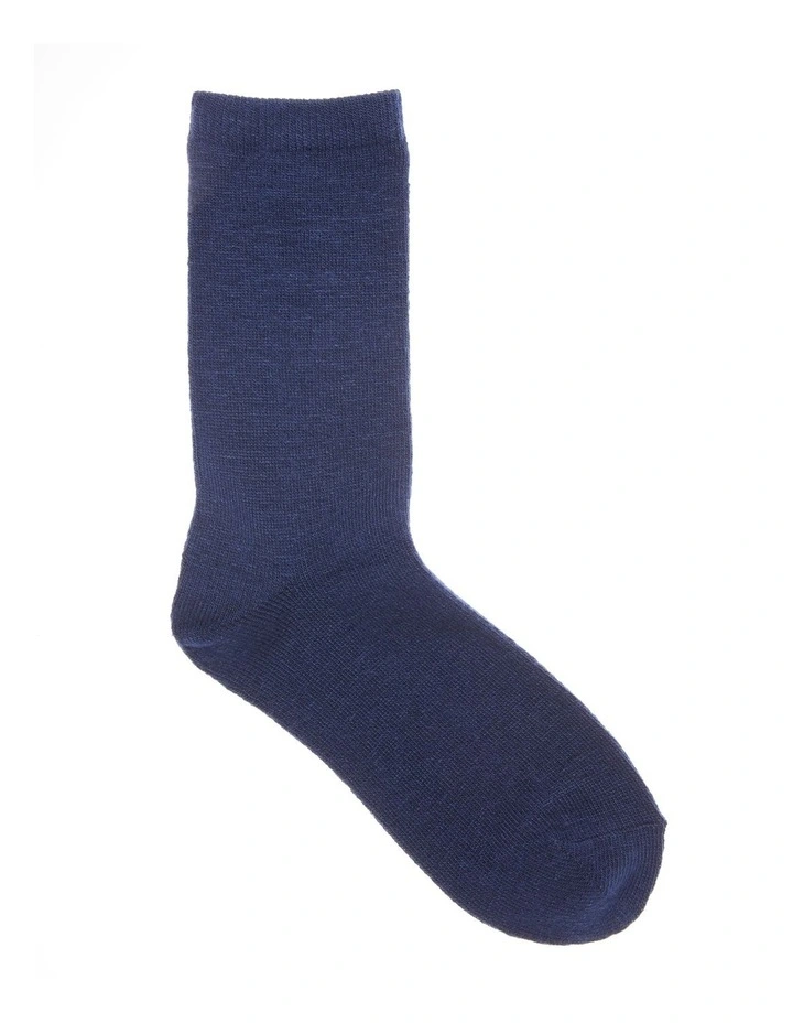 Crew Length Contain Wool Socks 1 Pair in Blue image 1