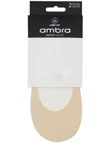Cotton Mesh Footlet Sock 2 Pack in Tan