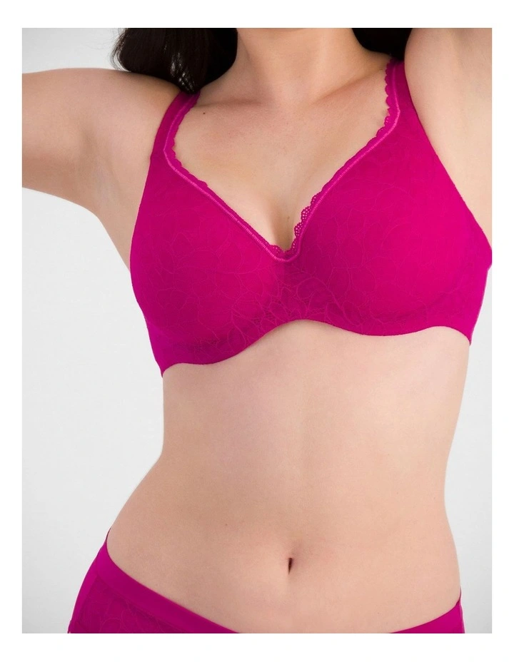 Barely There Lace Contour Bra in Electric Rose image 4