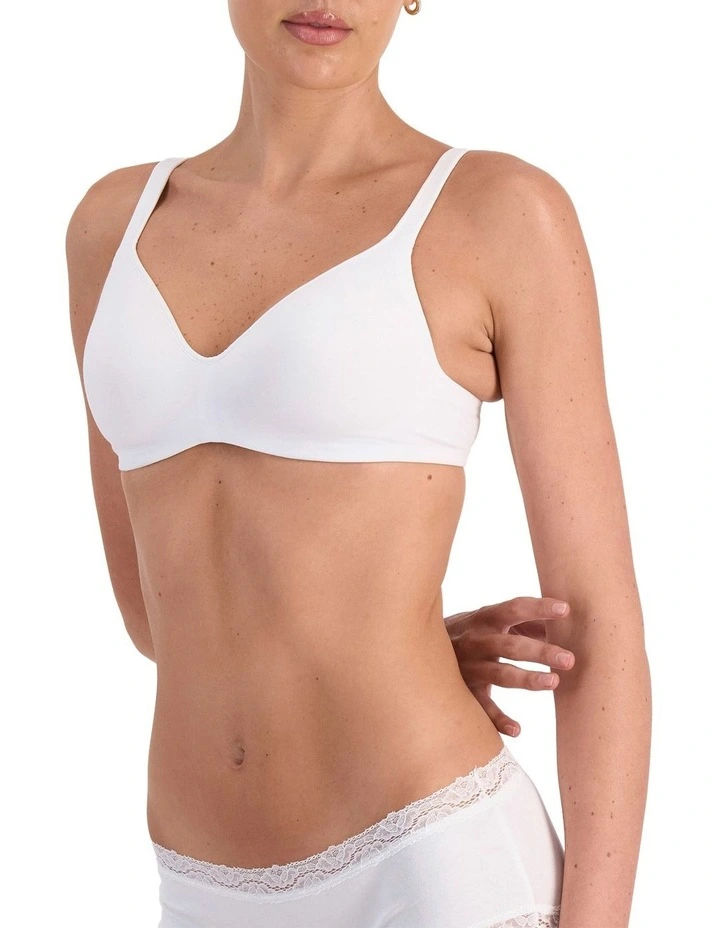 Barely There Breathe Wirefree Bra in White image 3