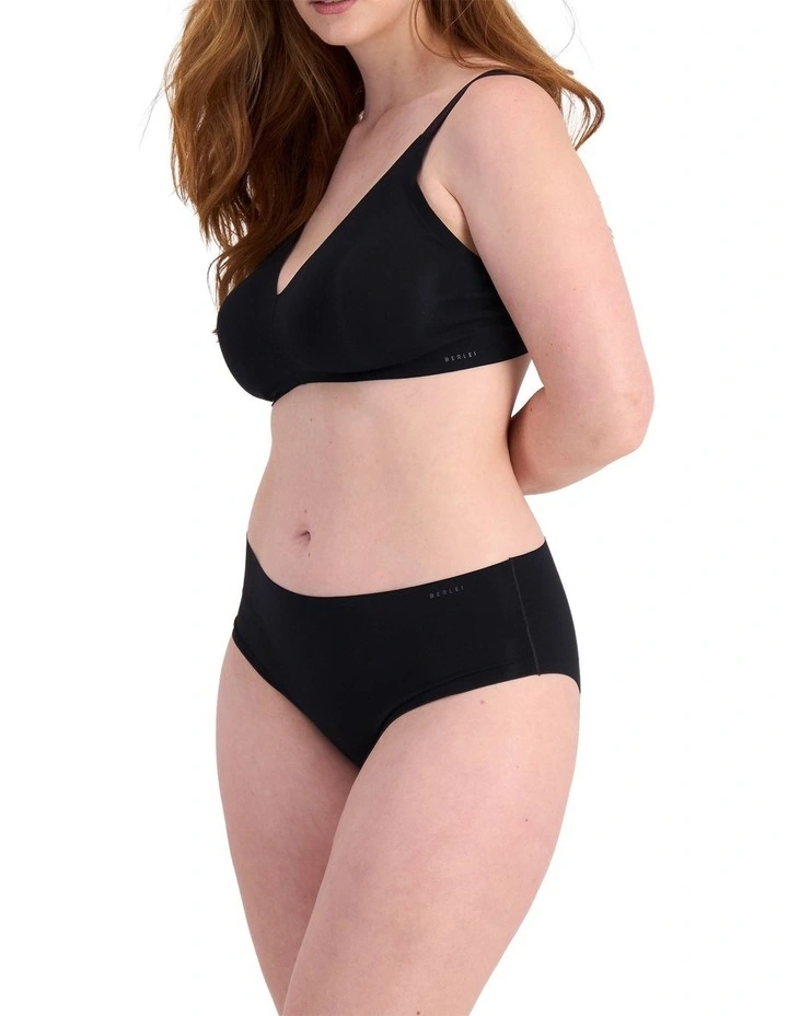 Understate Second Skin Hi Cut Brief in Black image 3