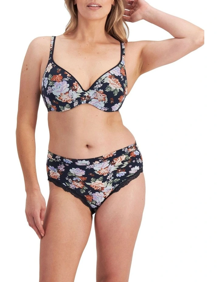 Barely There Lace Full Brief in Vintage Botanical image 4