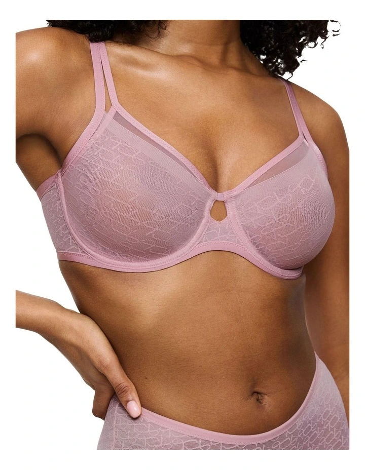 Signature Sheer Minimiser Bra in Pink image 3