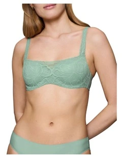 Body Make Up Illusion Lace Balconette Bra in Misty Turquoise