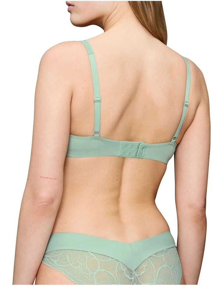 Body Make Up Illusion Lace Balconette Bra in Misty Turquoise image 2