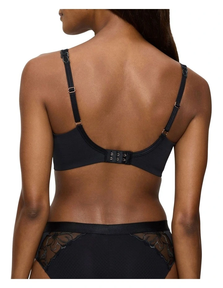 Wild Azalea Floral Minimiser Bra in Black image 2