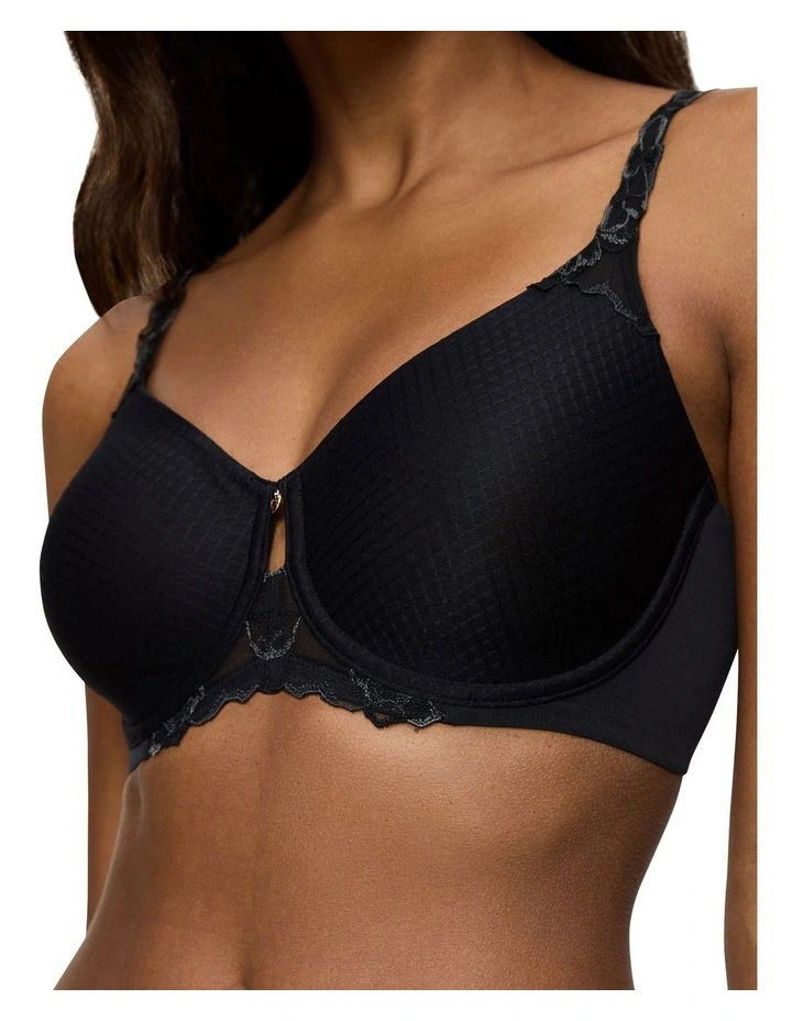 Wild Azalea Floral Minimiser Bra in Black image 3
