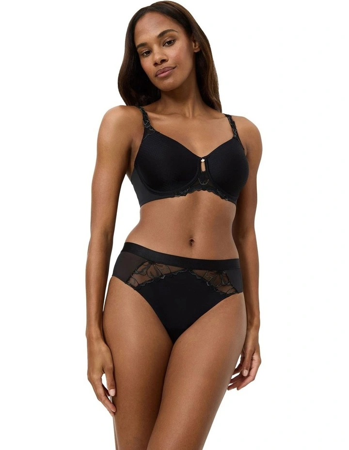 Wild Azalea Floral Minimiser Bra in Black image 4