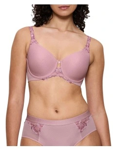 Wild Azalea Florale Minimiser Bra in Dusty Pink