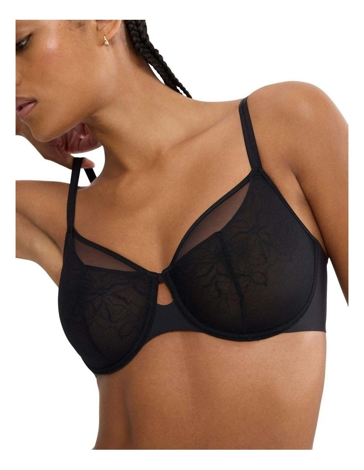 Comfort Contour Minimiser Bra in Black image 3