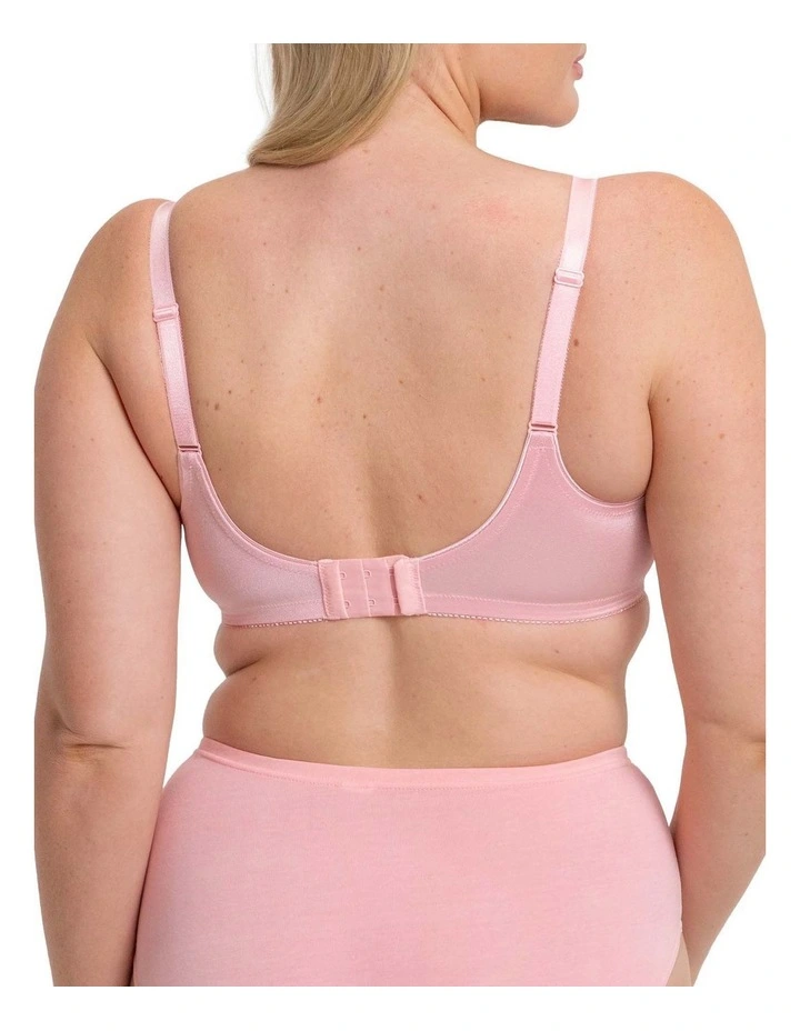 Embroidered Minimiser Bra in Pink image 2