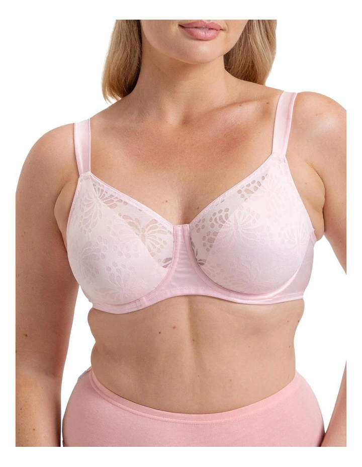 Lacy Minimiser Bra in Pink image 1