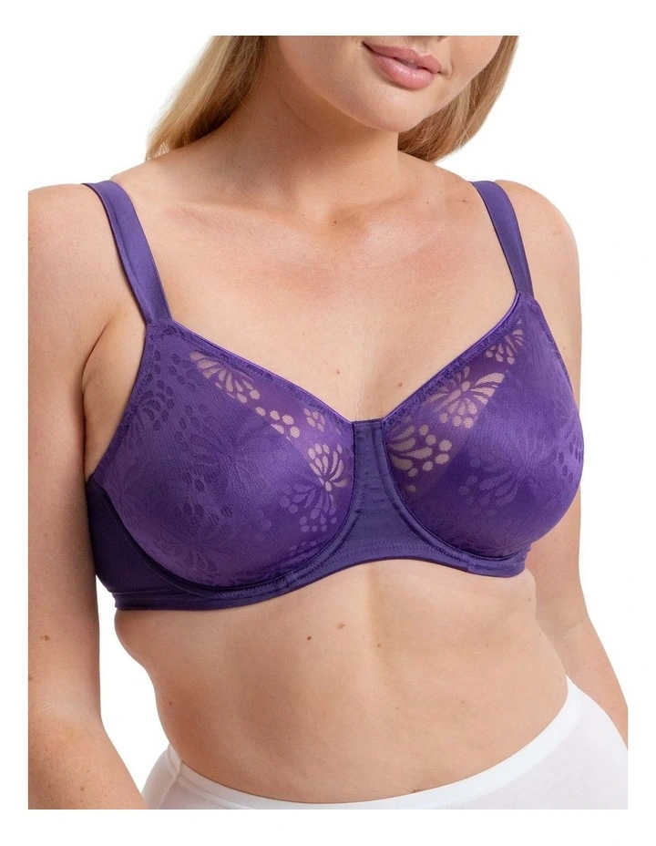 Lacy Minimiser Bra in Purple image 3