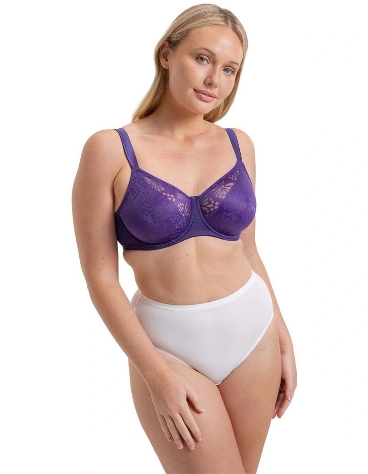 Lacy Minimiser Bra in Purple image 4