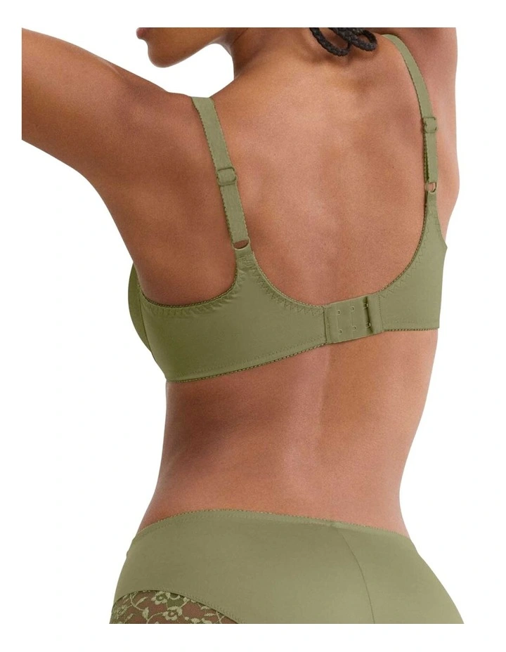 Ladyform Soft Minimiser Bra in Olive Green image 2