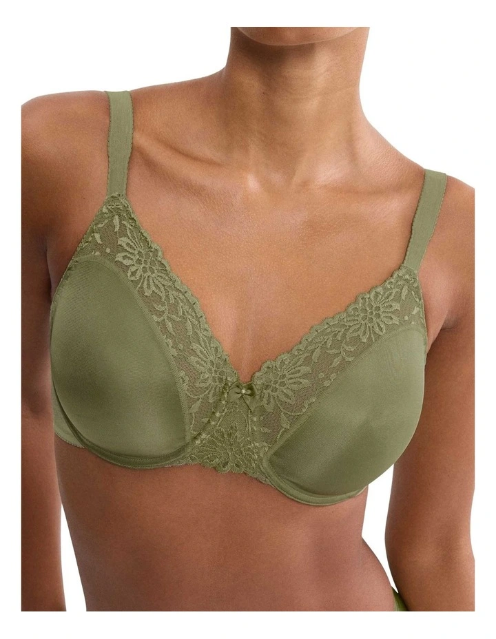 Ladyform Soft Minimiser Bra in Olive Green image 3