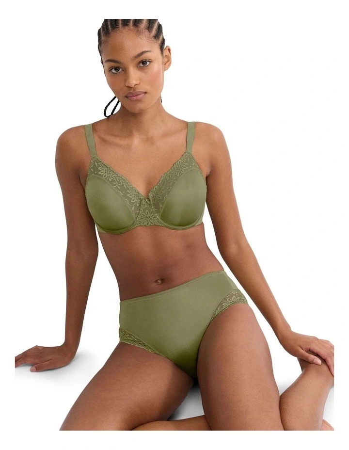 Ladyform Soft Minimiser Bra in Olive Green image 4