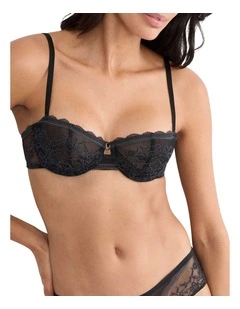 Comfort Allure Balconette Bra in Black