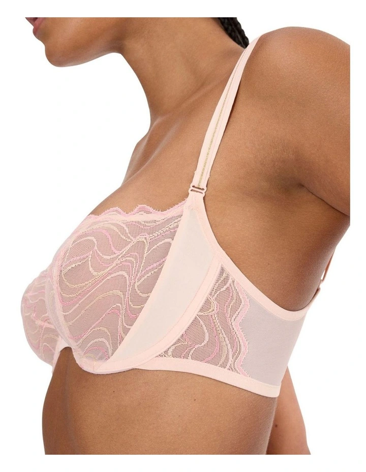 Palina Waves Of Glow Wired Balconette Bra in Blush Pink image 3