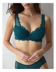 Amourette Sparkle Wired Padded Bra in Teal Grean