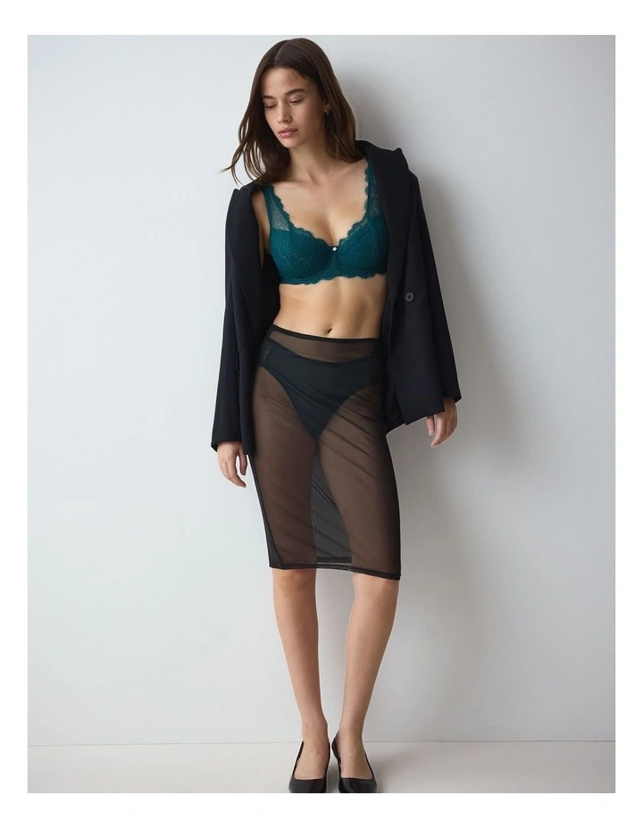 Amourette Sparkle Wired Padded Bra in Teal Grean image 4