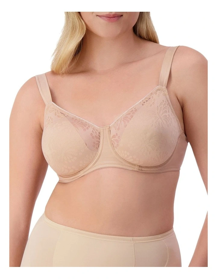 Lacy Minimiser Bra in Beige image 1