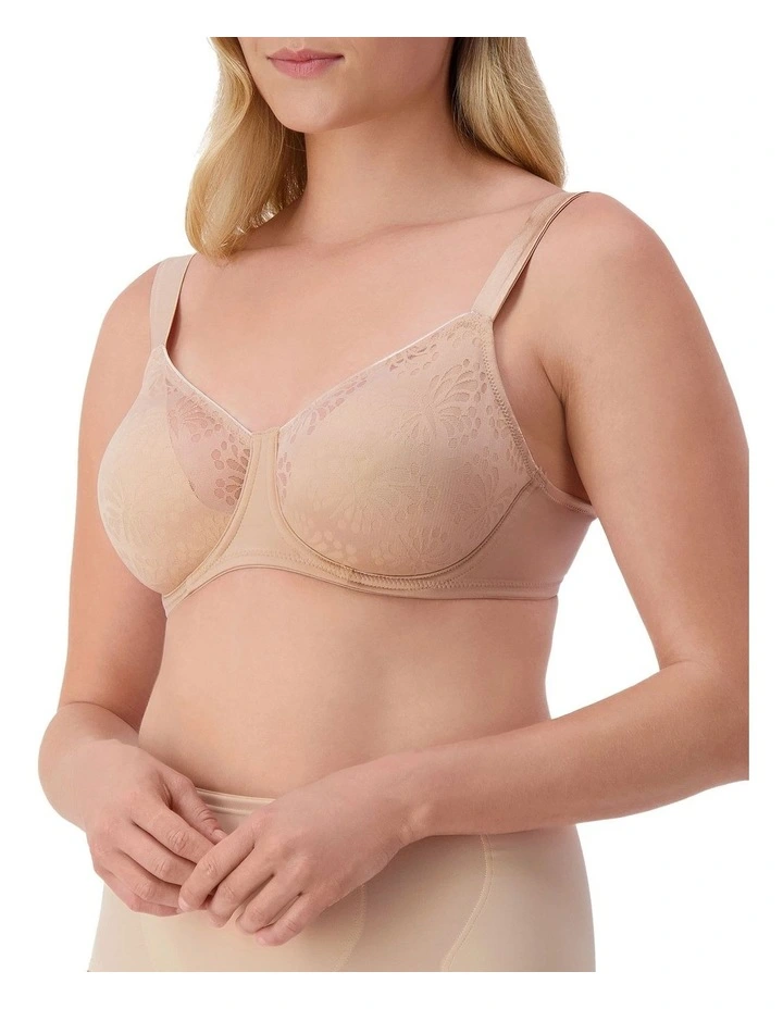 Lacy Minimiser Bra in Beige image 3