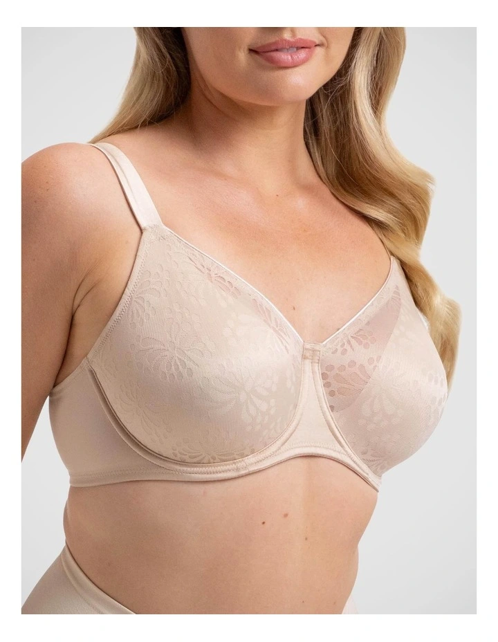 Lacy Minimiser Bra in Beige image 3
