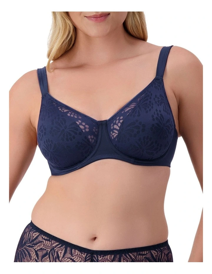 Lacy Minimiser Bra in True Navy image 1