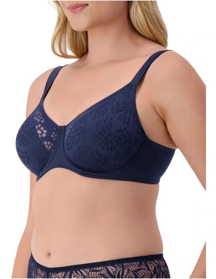 Lacy Minimiser Bra in True Navy image 3