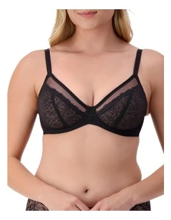Sheer Minimiser Bra in Black