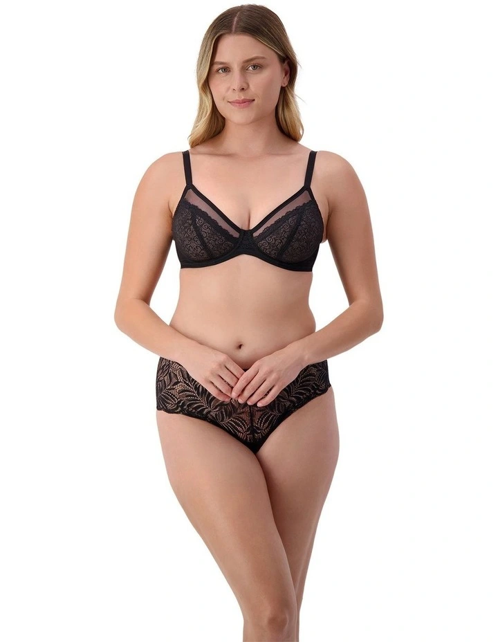 Sheer Minimiser Bra in Black image 5