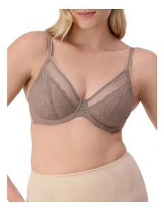 Sheer Minimiser Bra in Mocca