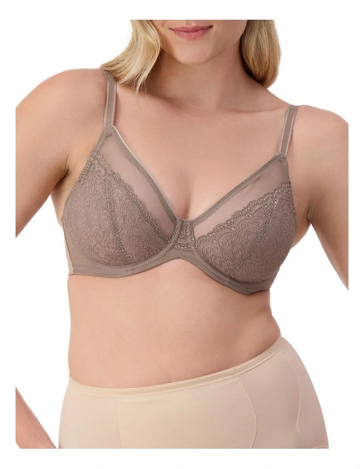 Sheer Minimiser Bra in Mocca image 1