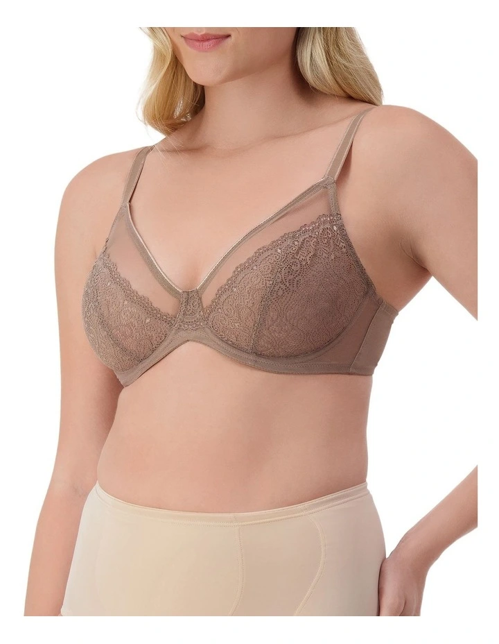 Sheer Minimiser Bra in Mocca image 3