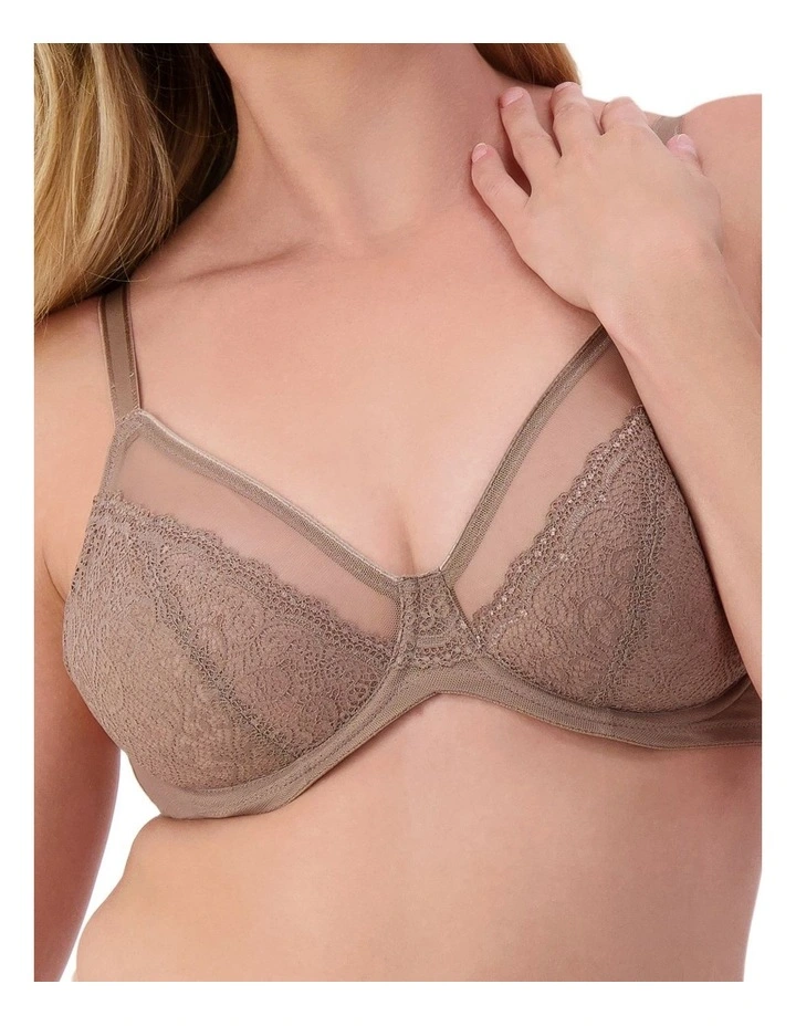 Sheer Minimiser Bra in Mocca image 4