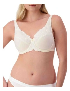 Embroidered Minimizer Underwire Bra in Vanille