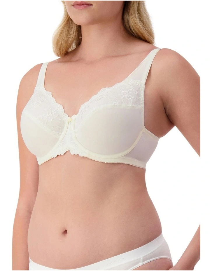 Embroidered Minimizer Underwire Bra in Vanille image 2