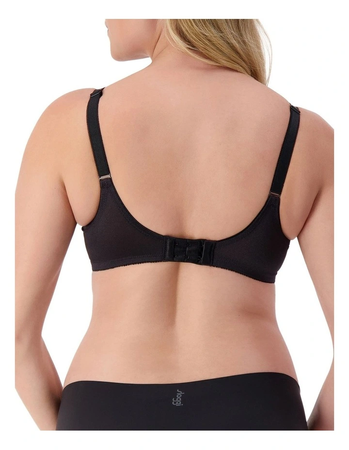 Embroidered Minimizer Underwire Bra 10000085 in Black image 2